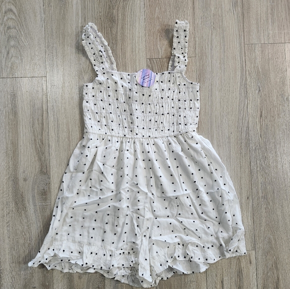 Polka Dot Off White Sleeveless Woman's Cute Spring Summer Romper✨️ (S) - Picture 2 of 12